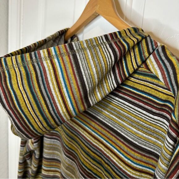Earthbound Yellow Green White Striped Pullover Hoodie Sz S Mermaid Bonfire Boho - Picture 4 of 8